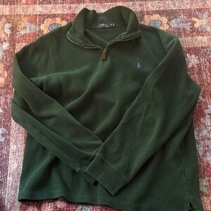 Ralph Lauren Forest Green Quarter-Zip Sweater